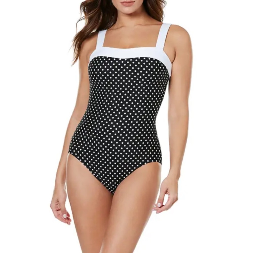 Miraclesuit Spot On Square Neck Slimming One Piece Swimsuit 16